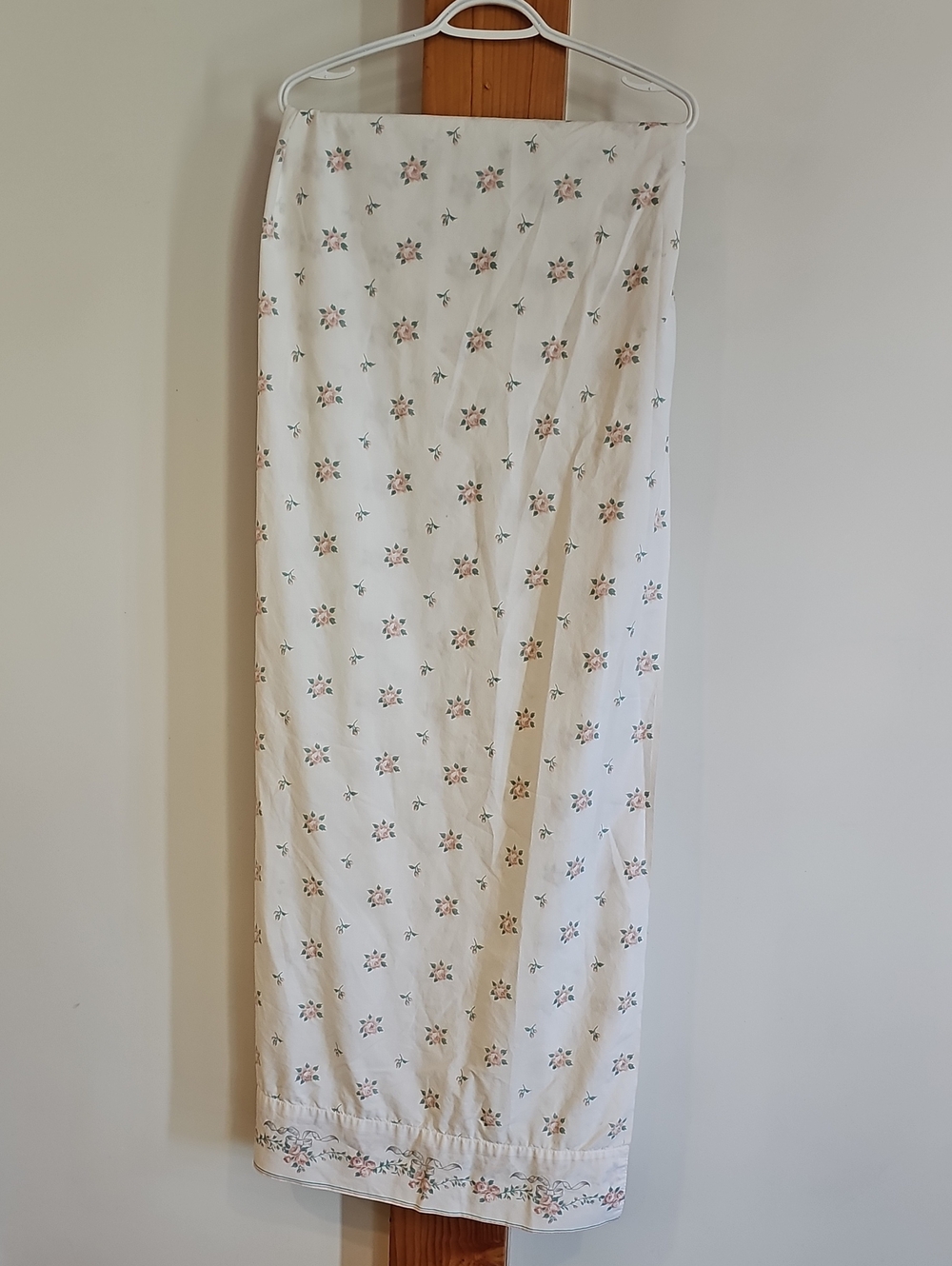 Floral Queen Flat Sheet  - White, Pink & Green